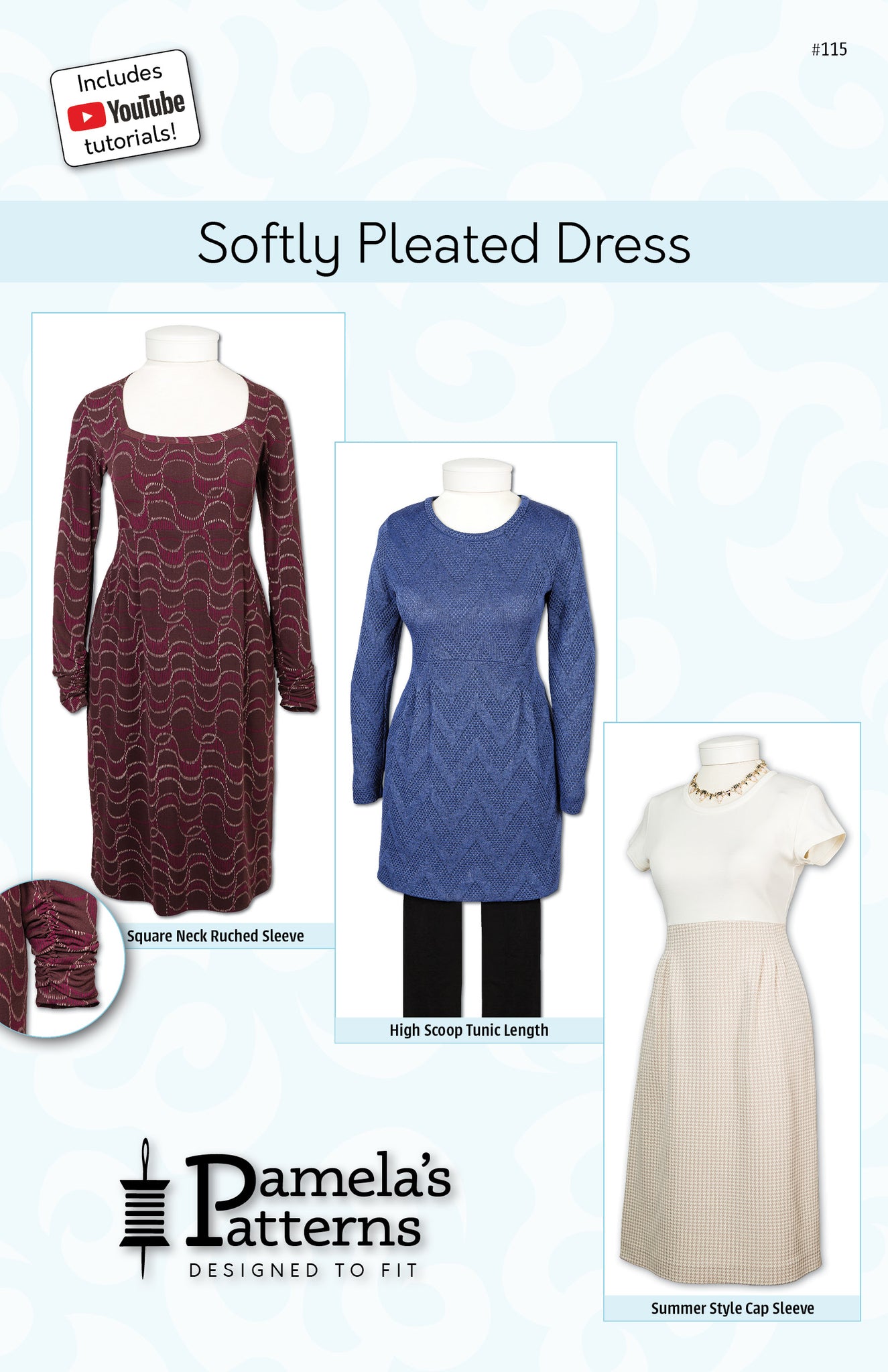 pleated neckline dress pattern Pleated neckline dress pattern