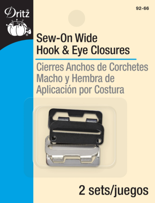 Wide Hook and Eye Closures